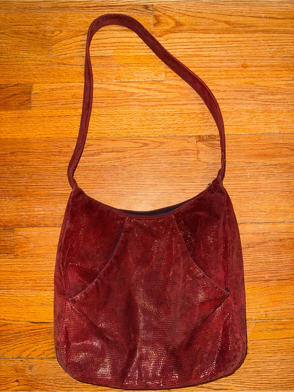 EUC vintage Liza Ganz burgundy brick red shoulder bag
